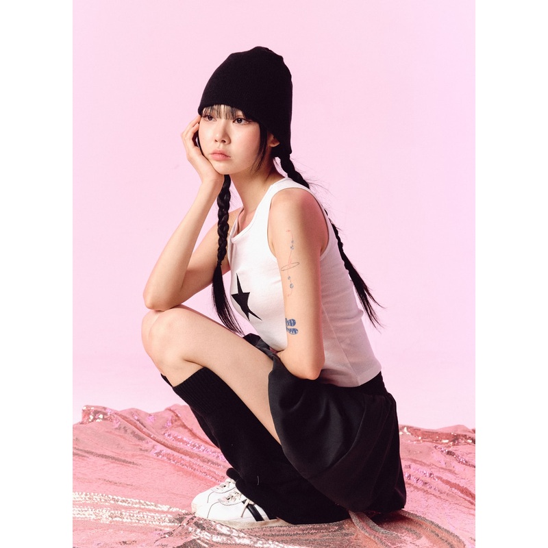 Star Graphic Tank Top IL328|White|S|M