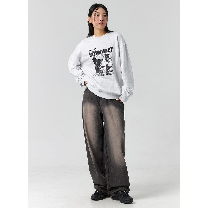 Vintage Wash Wide Leg Jeans CS303