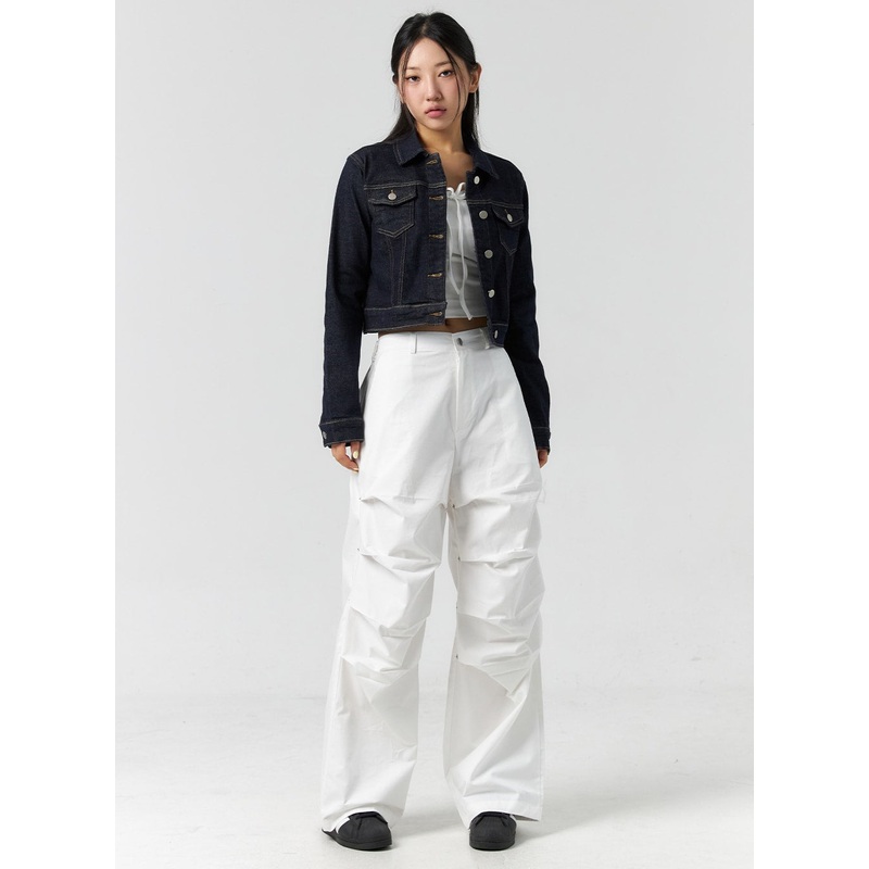 Wide Fit Cotton Pants CS302|White|Black|S/M
