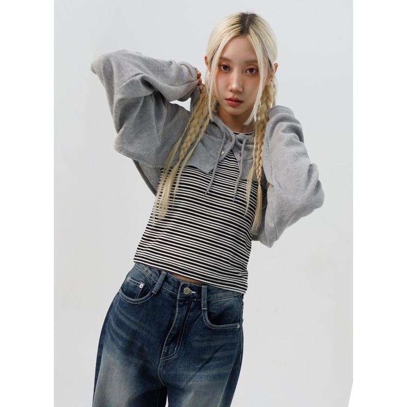 Bolero Style Cropped Hoodie IS311