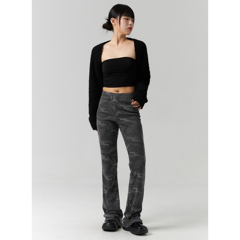 Bootcut Camo Slim Pants CS318|Dark green|Dark gray|S/M