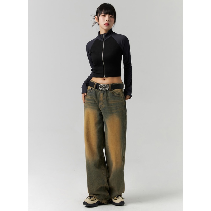 Brown Wash Jeans CS318|Dark blue|S|M|L