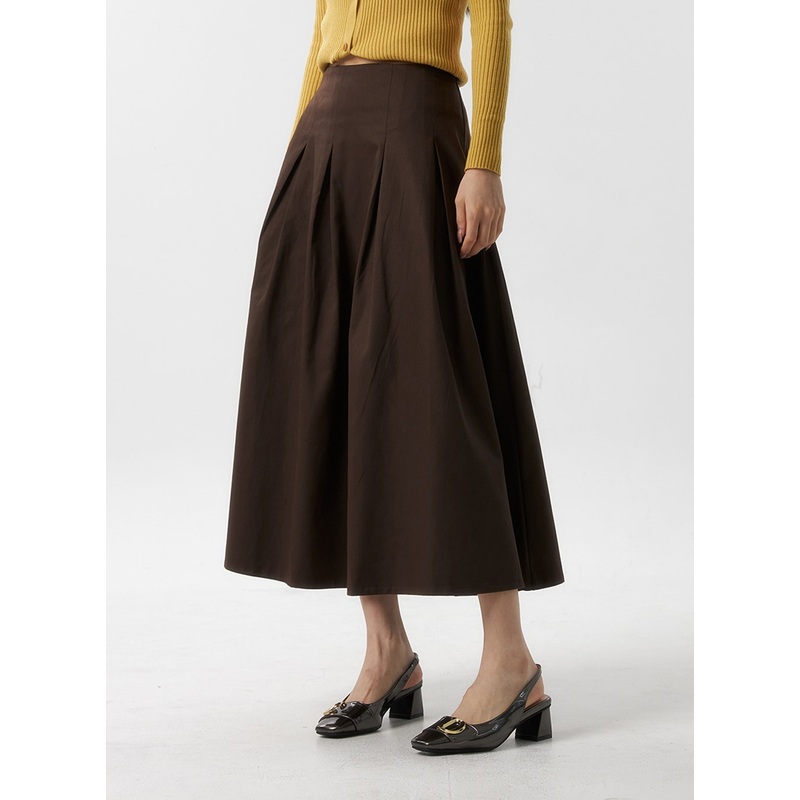 Flare Maxi Skirt IS315|Light beige|Beige|Brown|Dark gray|Black|S/M
