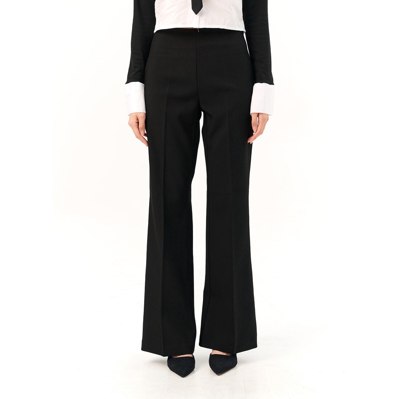 Flared Tailored Pants IO317|Black|White|Beige|Dark gray|S|M|L