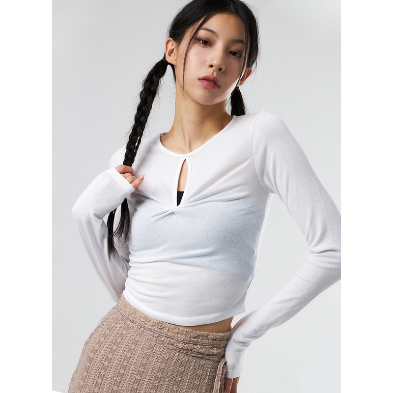 Front Hole Tee IS327|White|Yellow|Black|S/M