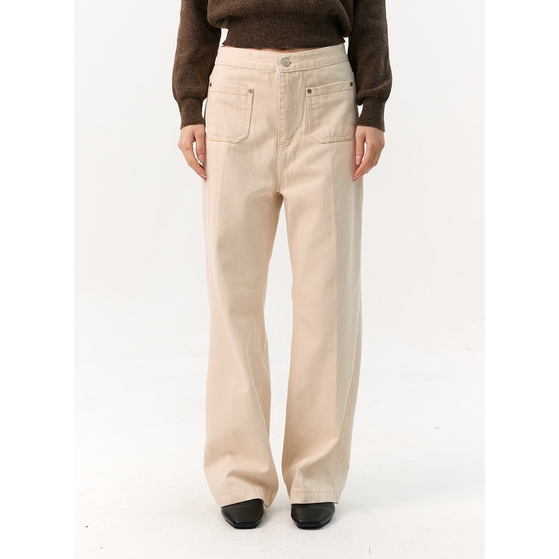 Front Pocket Cotton Flare Pants IO320