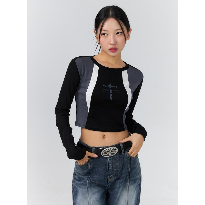 Graphic Stripped Tee CS325|Black|Dark green|S/M