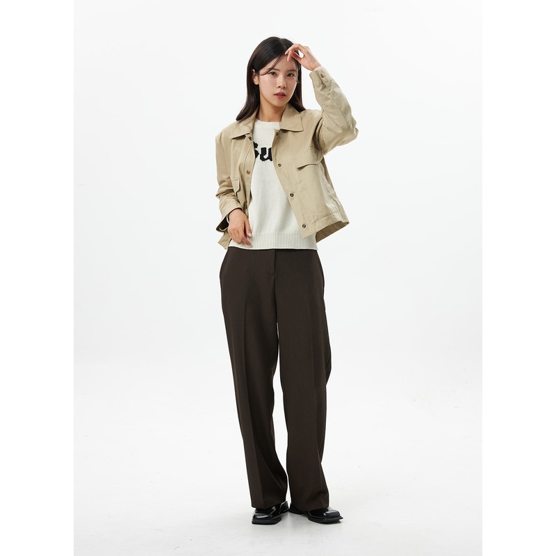 Minimal Tailored Pants OS325|Dark brown|Brown|Black|S|M|L