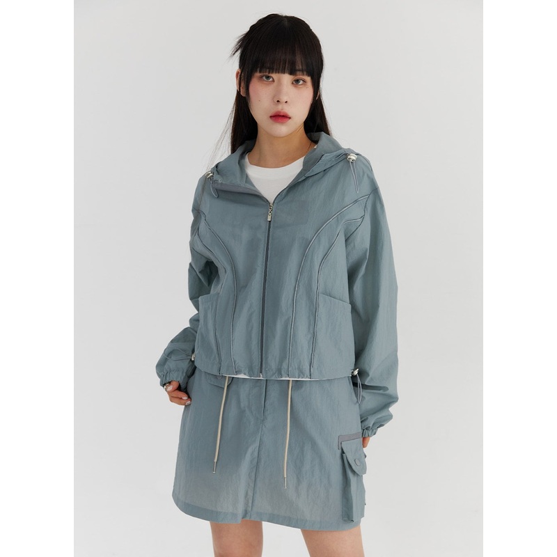 Nylon Long Sleeve Hooded Jacket CS327