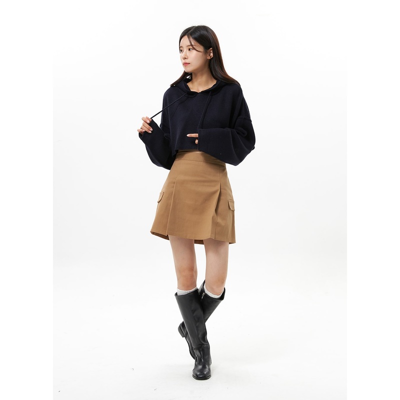Pleated Cargo Mini Skirt OS315