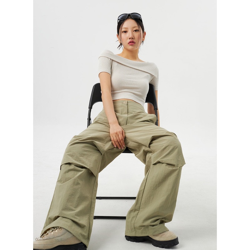 Ribbed Knit Top CY315|White|Light beige|Dark green|Black|S/M