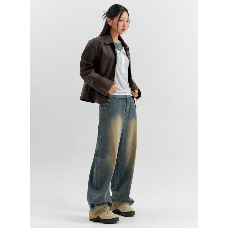 Vintage Wash Wide Leg Jeans CO306