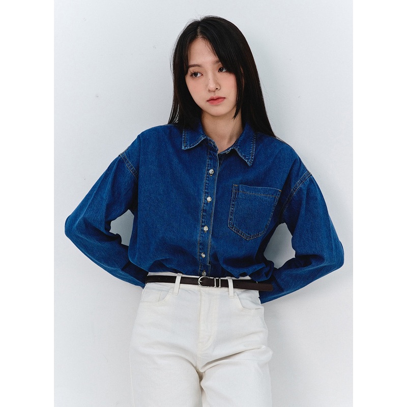Washed Long Sleeve Denim Shirt OO316