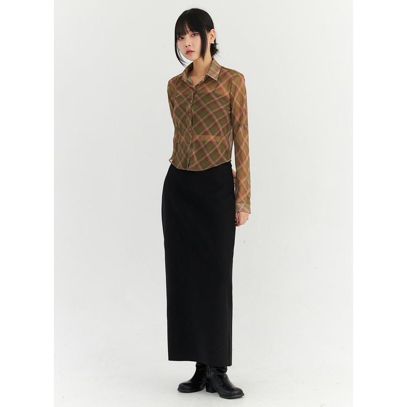 Basic Maxi Skirt CN307|Black|Light beige|Dark brown|Dark Gray|S/M