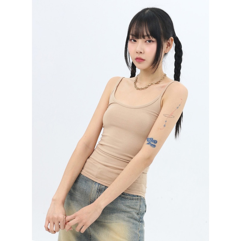 Basic Tank Top IN314|Beige|White|Black|S