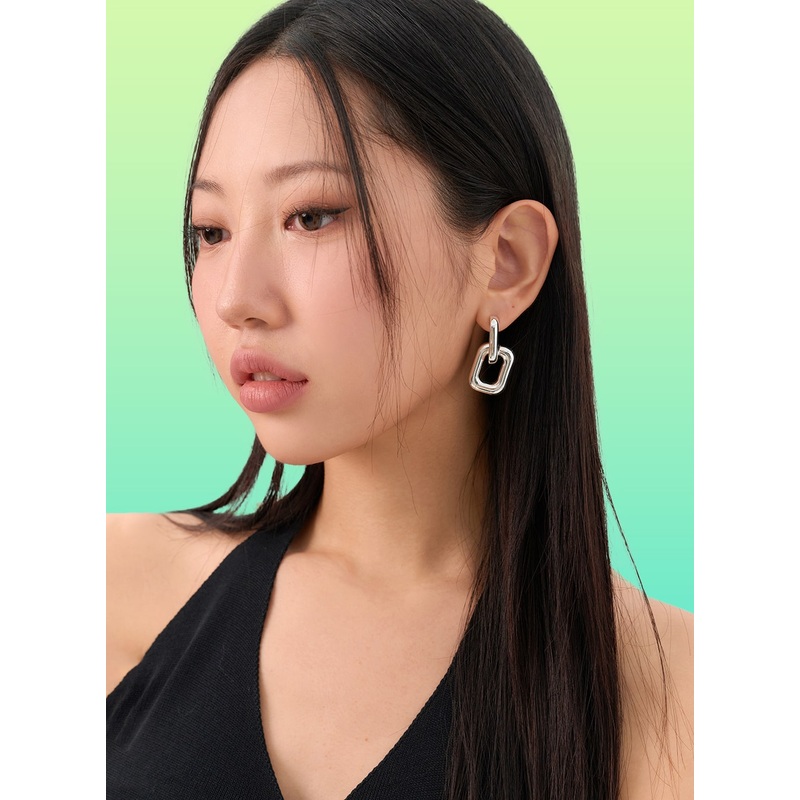 Bold Square Chain Earrings IN302