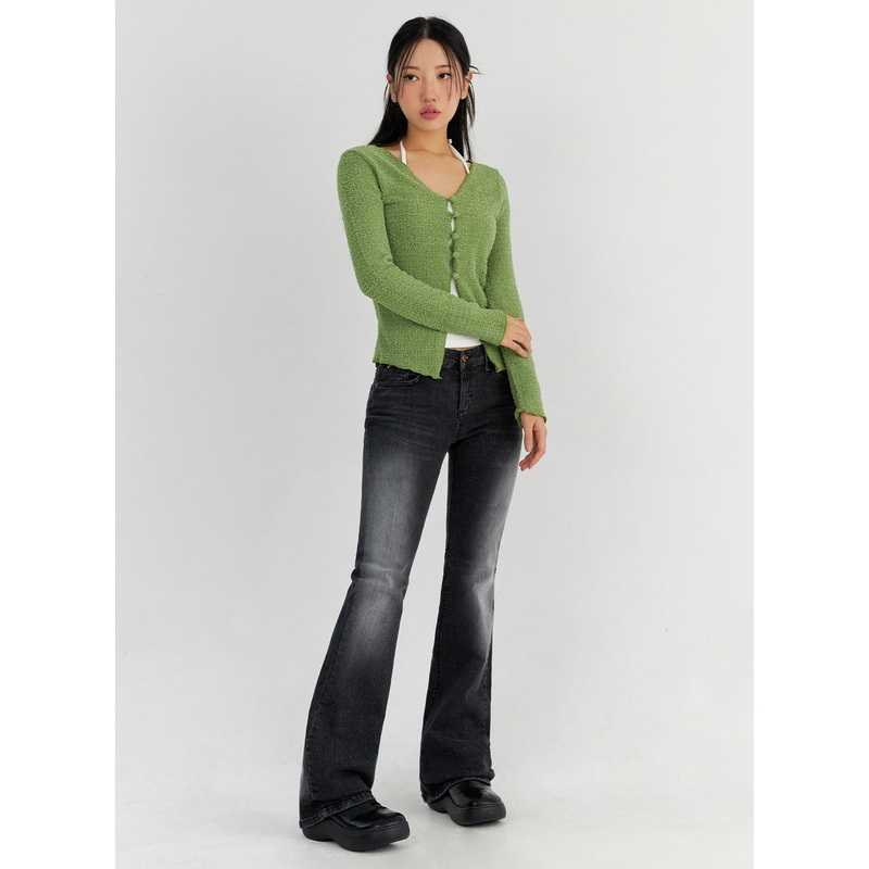Bootcut Washed Jeans CO325|Dark gray|Dark beige|S|M|L