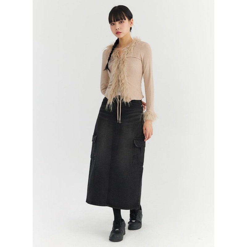 Cargo Maxi Skirt CO327|Black|Blue|S|M|L