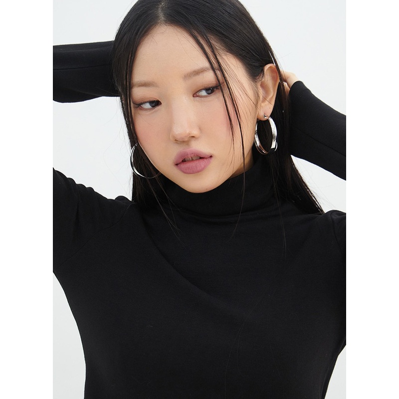 Chunky Hoop Earrings IN317|Light gray|Dark yellow|One Size