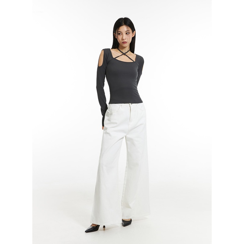 Cotton Wide Leg Flare Pants IN308