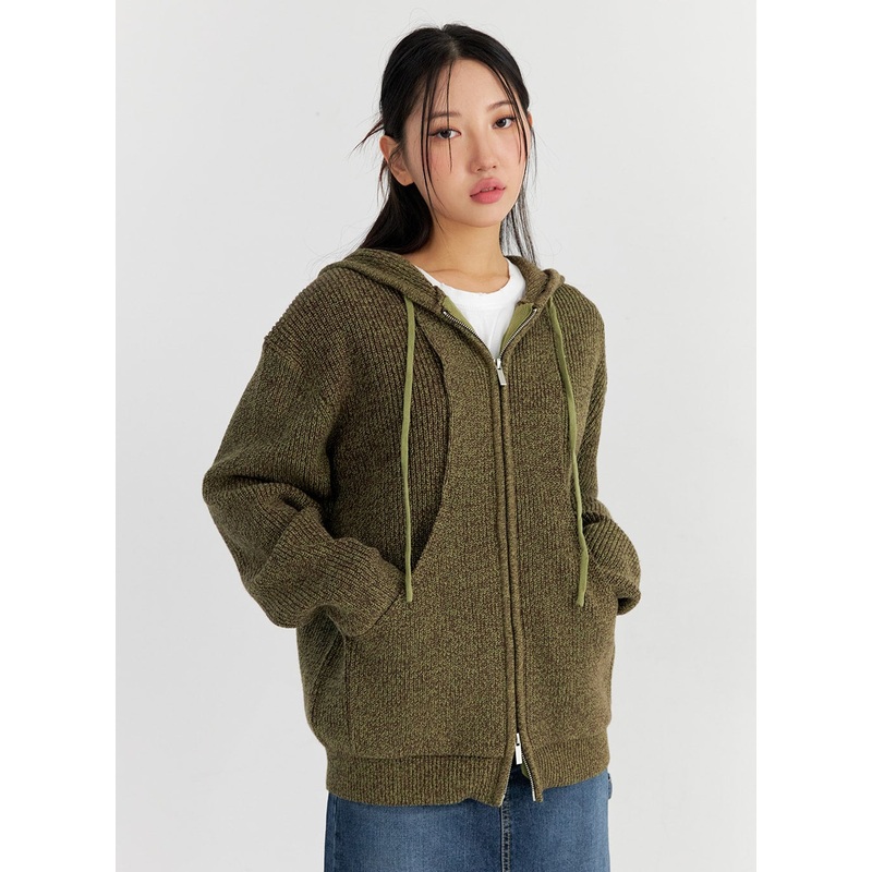 Cozy Knitted Hoodie Zip-Up CO327