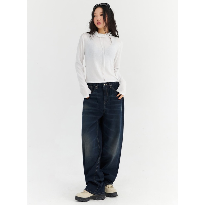 Dark Wash Wide Leg Jeans CN303