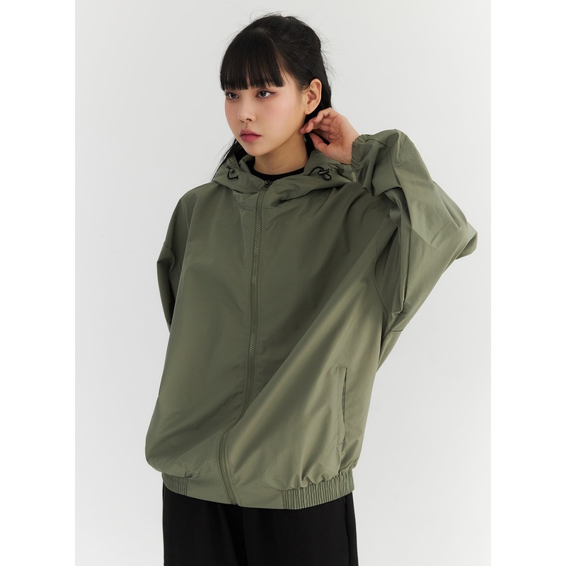 Loose Fit Zip-Up Jacket CO327|Dark green|Black|Dark gray|M/L