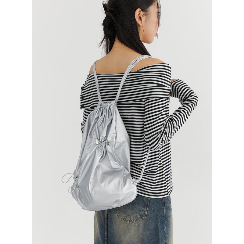Metallic Drawstring Backpack CO324