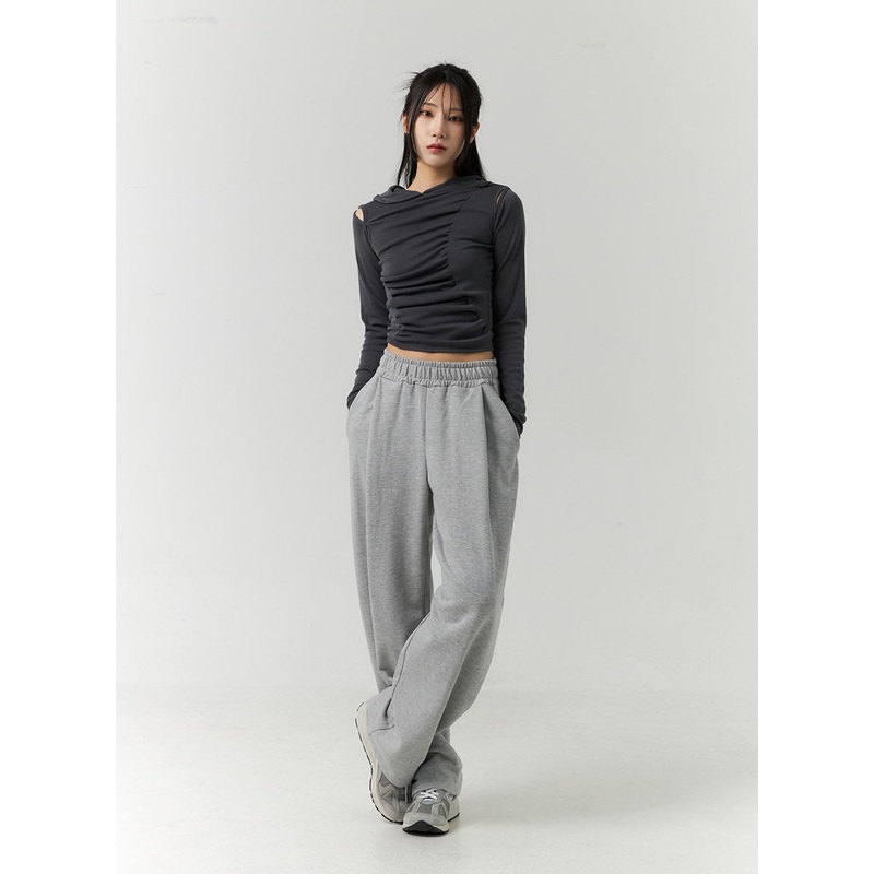 Pintuck Sweatpants CN317|Gray|Light gray|Black|S|M|L