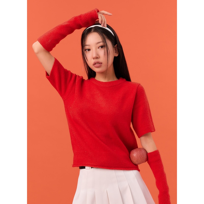Short Sleeve Sweater and Arm Warmer Set IN301