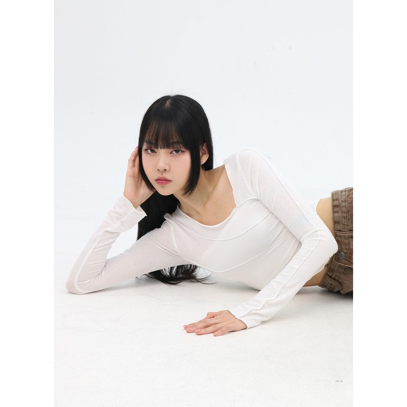 Slim Fit Long Sleeve Crop Tee IN310
