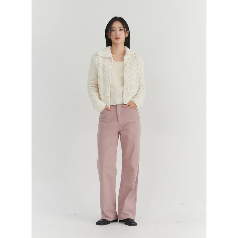 Soft Color Wide Pants ON303|Pink|Green|White|Dark blue|S|M|L