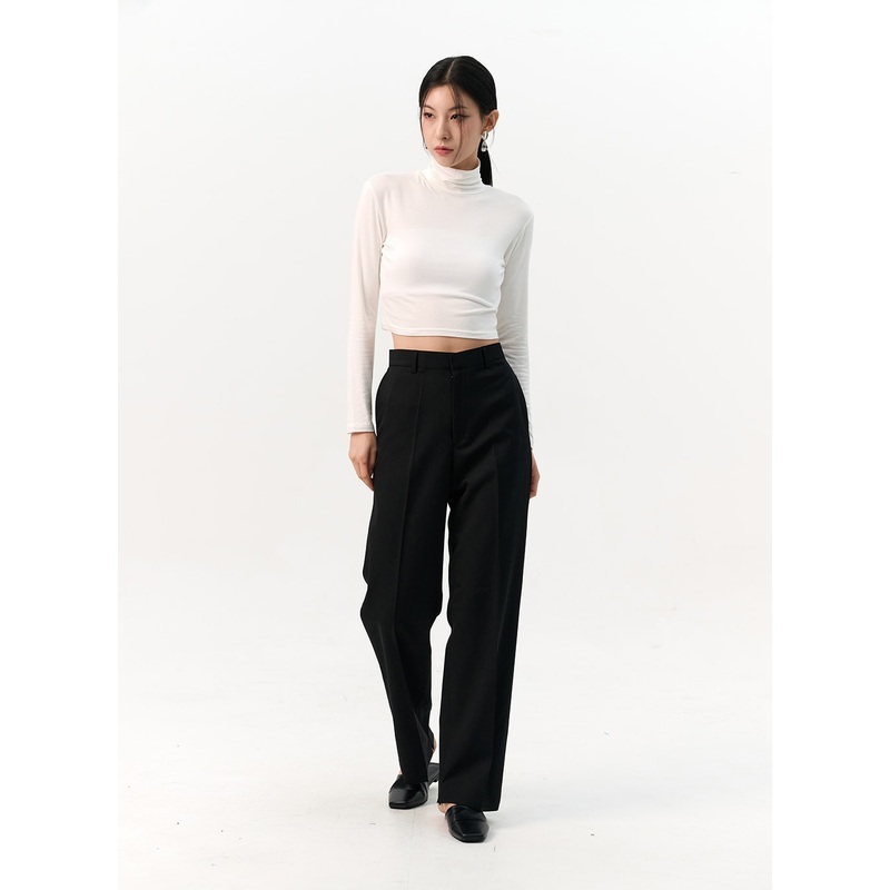 Solid Tailored Pants IO320|Black|Beige|Light gray|S|M|L