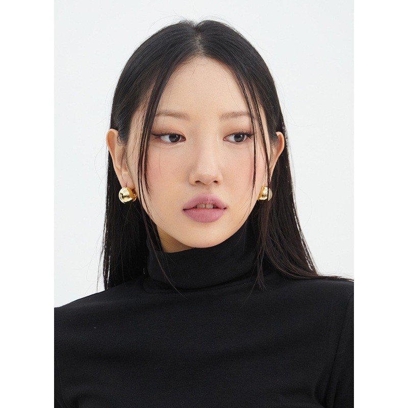 Sphere Earrings IN317|Dark yellow|Light gray|One Size