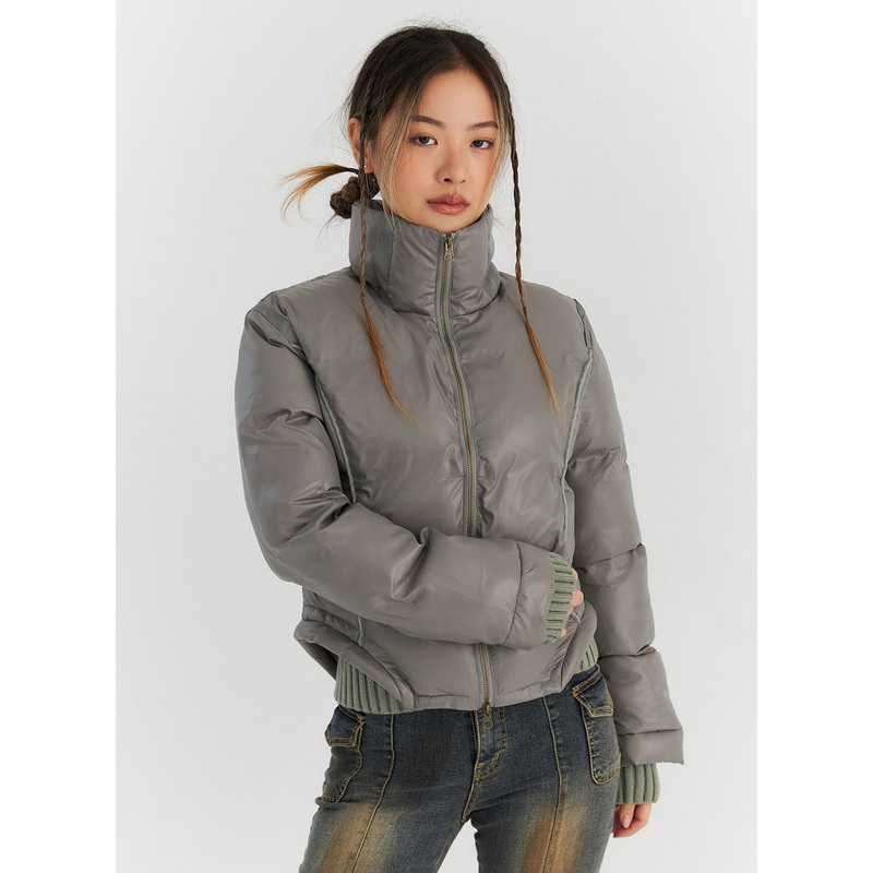 Two-Way Zip-Up Puffer Jacket CN313