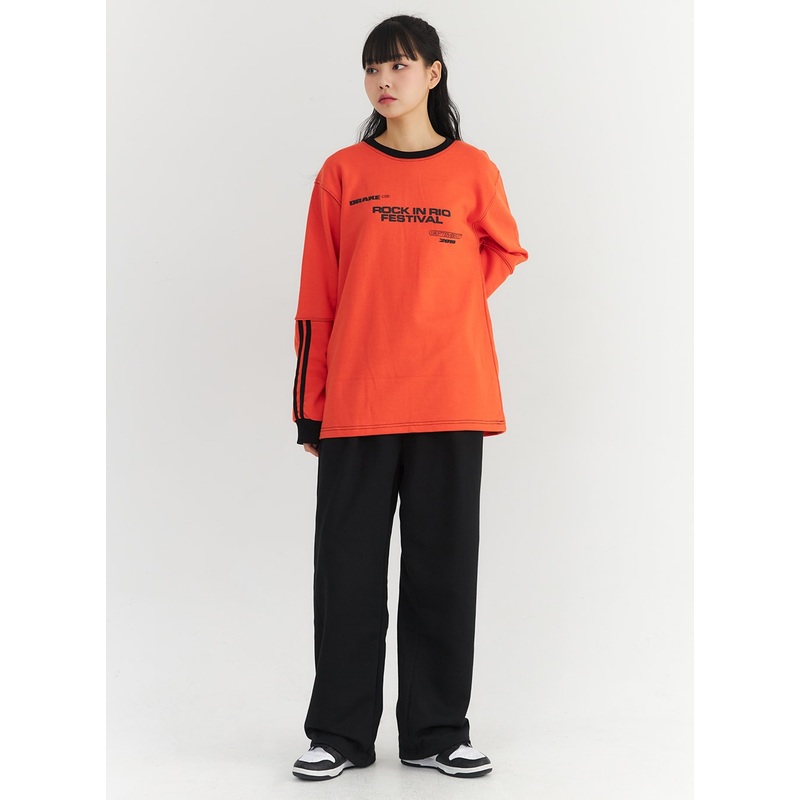 Wide Fit Banded Pants CO330|Black|Gray|Light gray|Red|Green|Blue|S/M