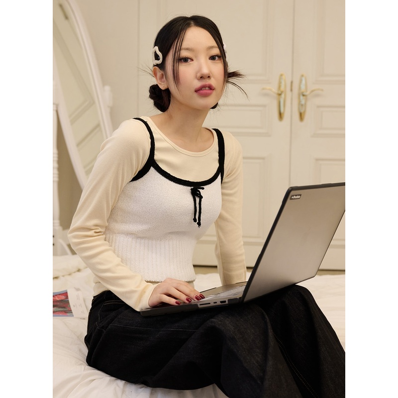 Balletcore Ribbon Crop Tank Top OD327