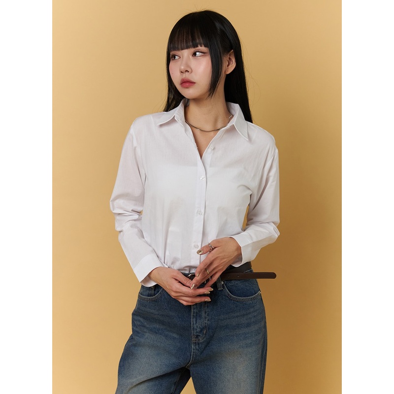 Basic Tailored Shirt CJ404|White|Pink|Light blue|Blue|S/M