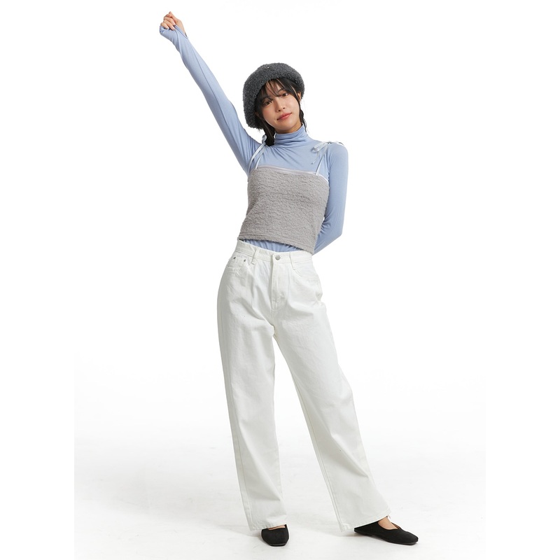 Denim High Waist Wide Leg Jeans OJ302