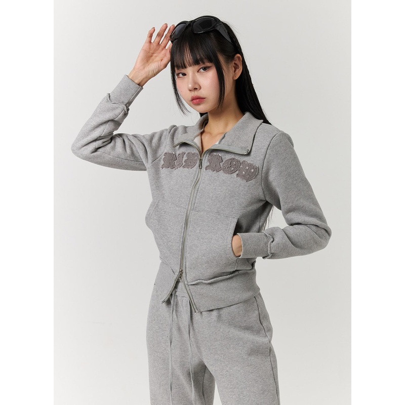 Double Zip-Up Jacket CJ405|Gray|Dark blue|Black|S/M