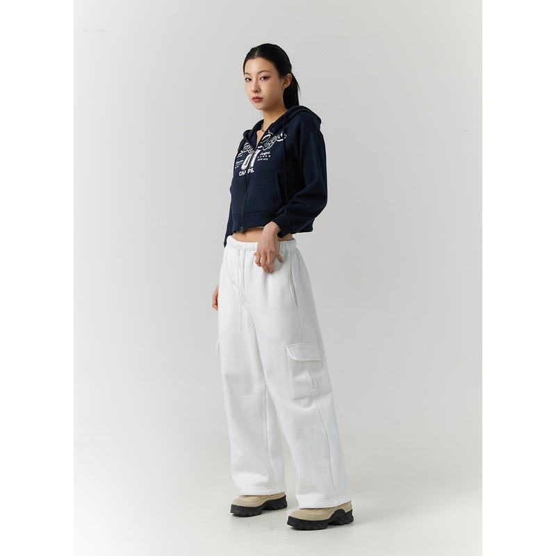 Flowy Drawstring Plush Wide Pants ID305