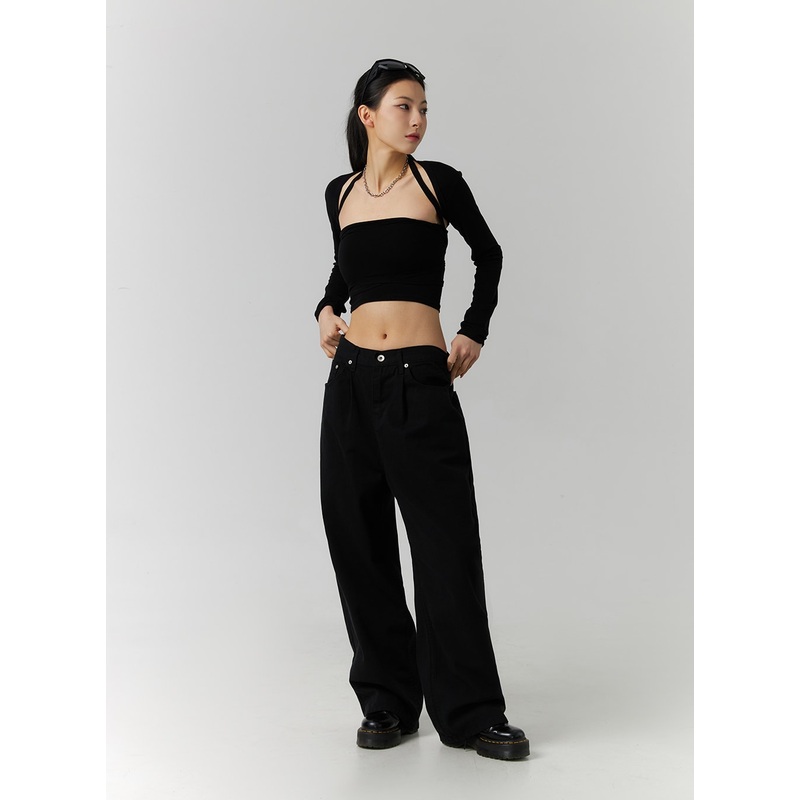 Low-Rise Loose Fit Streetwear Denim (Unisex) ID305
