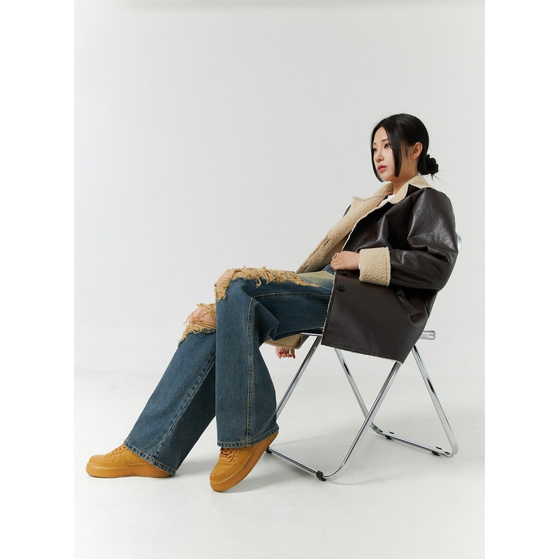 Mid-Length Faux Shearling Jacket CN328