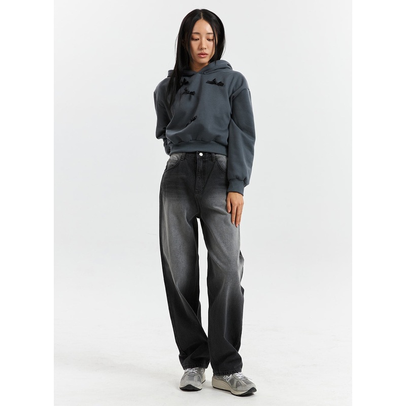 Mid-Rise Long Length Straight Cut Jeans CD320