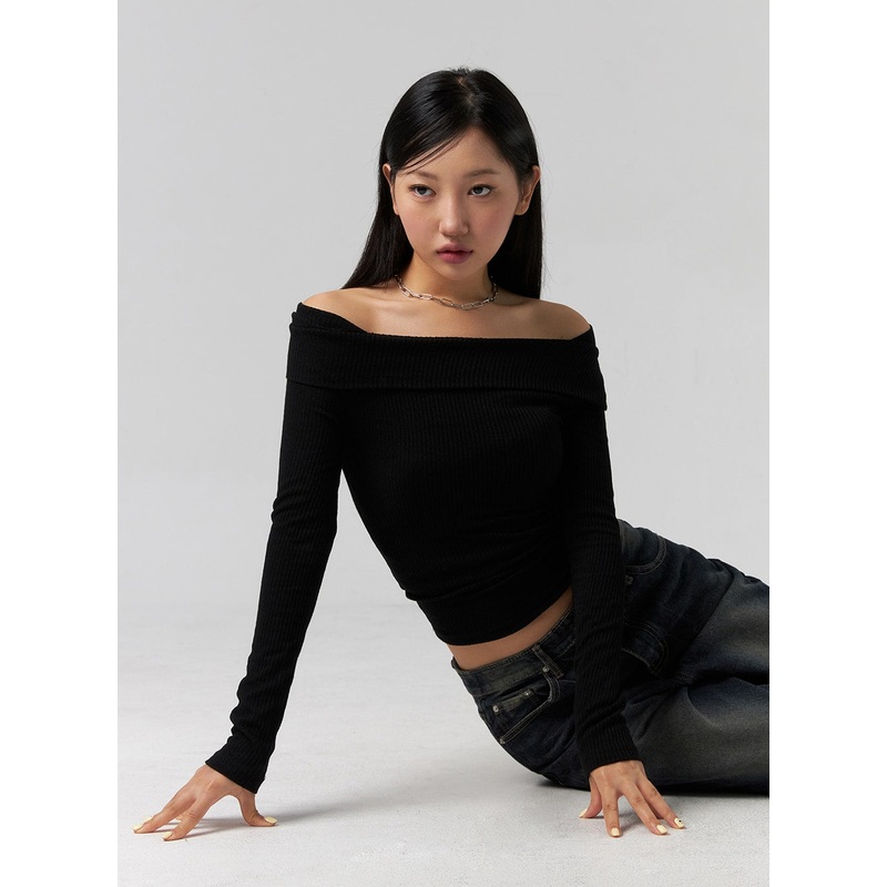 Off-Shoulder Long Sleeve Top CG329
