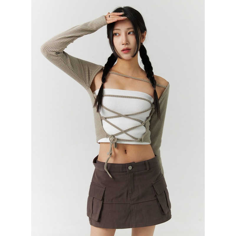 Open Front Tie Bolero Top CN328