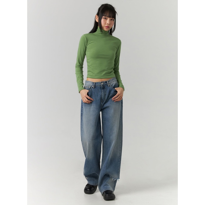 Ripped Straight Leg Jeans CD308