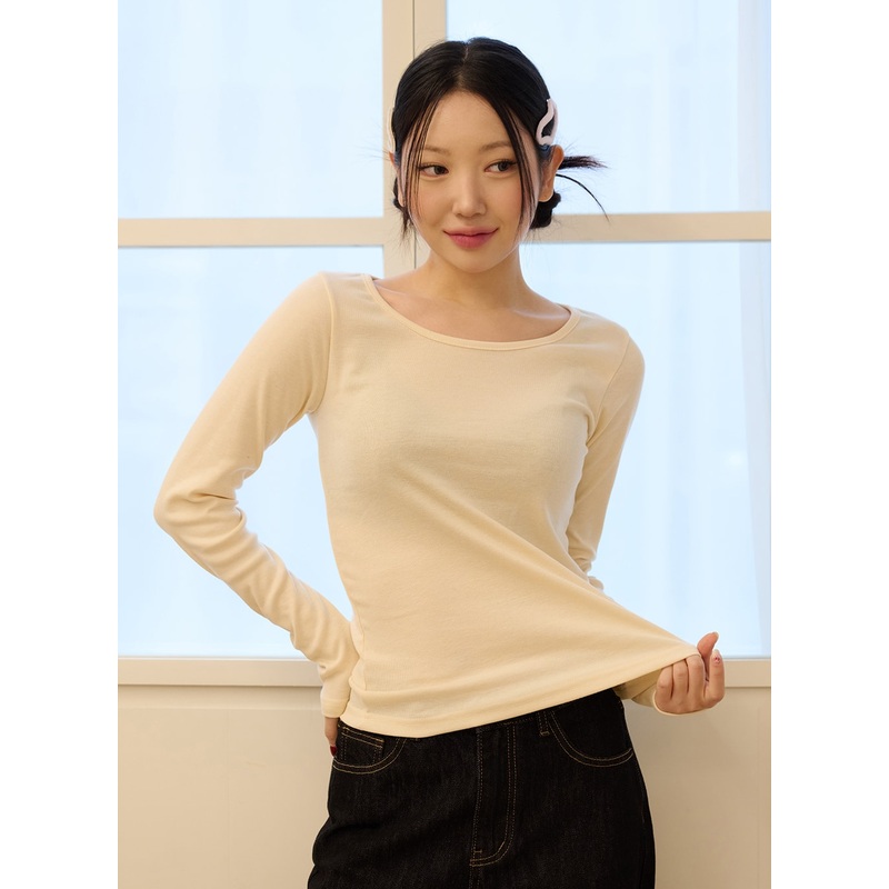Round Neck Slim Fit Tee OD327|Light yellow|Light pink|Dark blue|Gray|White|Black|Brown|S/M