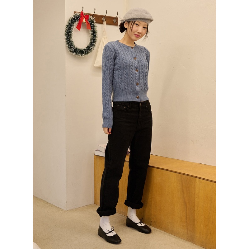Straight Leg Pants OD327|Black|Light beige|S|M|L