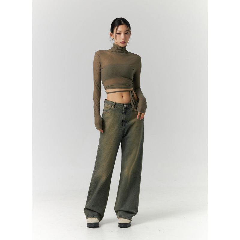 Washed Wide Denim Streetwear Jeans ID305
